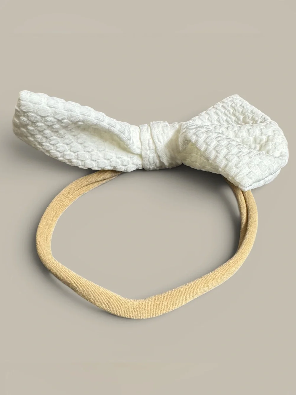Baby Girl White Oversized Bow Nylon Stretch Headband NWT